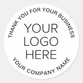 Firmenlogo Vielen Dank Runder Aufkleber