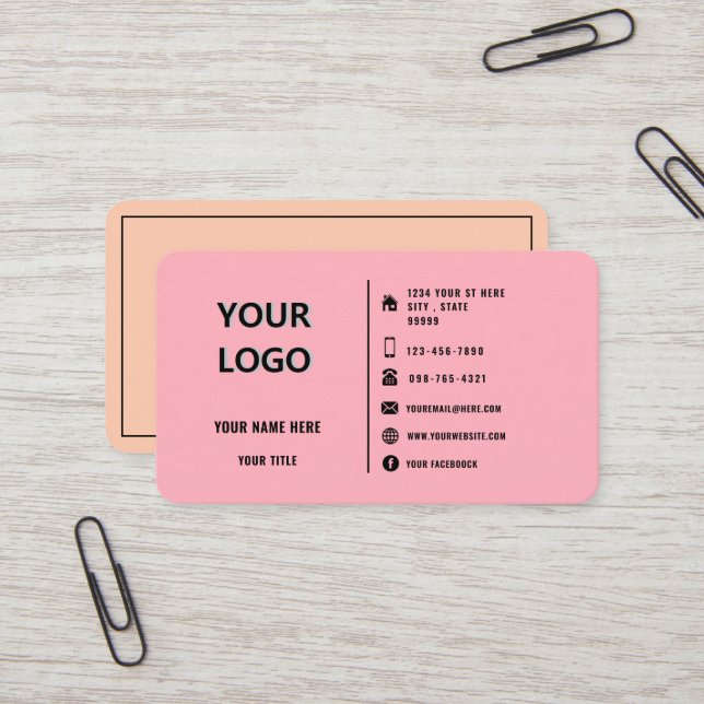 Firmenlogo - Visitenkarte für Ihre Farben (Vorderseite/Rückseite Beispiel)