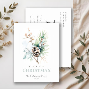 Firmenlogo von Business Pine Cone Winter Berries Feiertagspostkarte