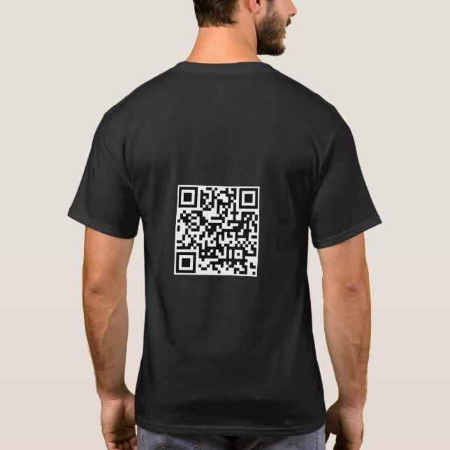 Firmenlogo Website Name des Mitarbeiters Schwarz T-Shirt (Rückseite)