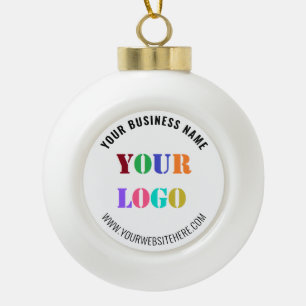 Firmenlogo Website Weihnachtsgeschenk Keramik Kugel-Ornament