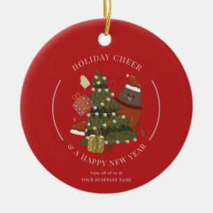 Firmenlogo Weihnachten Feiertage Unternehmen Keramik Ornament