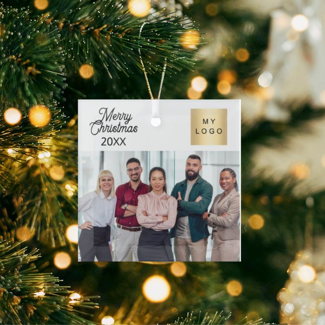 Firmenlogo Weihnachten Modernes Foto Ornament Aus Glas (Von Creator hochgeladen)