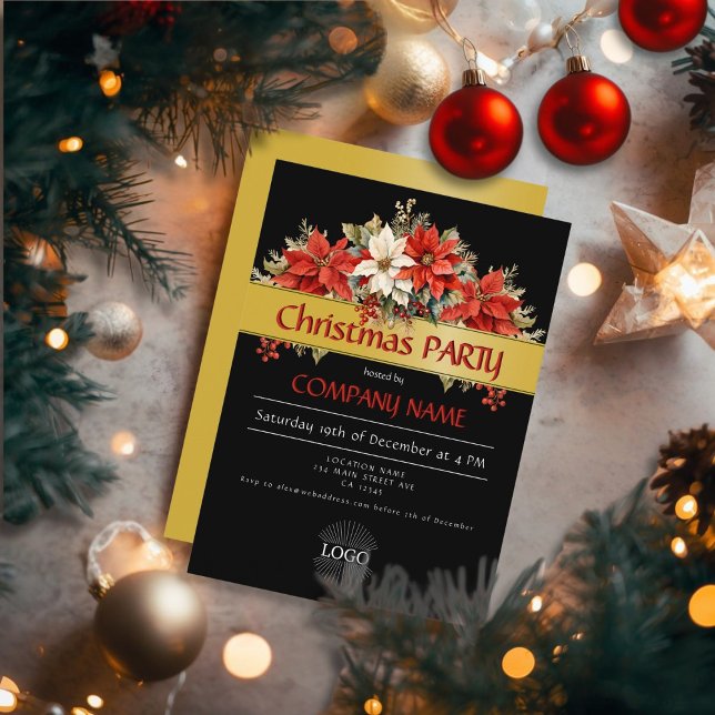 Firmenlogo Weihnachts-Party Golden Einladung (Corporate logo Christmas Party Golden Invitation)