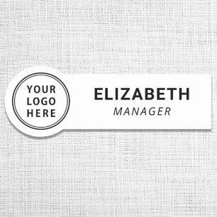 Firmenlogo Weiß Namensschild