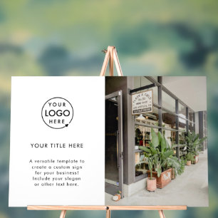 Firmenlogo Weißes Minimalistisches modernes Foto Acrylschild