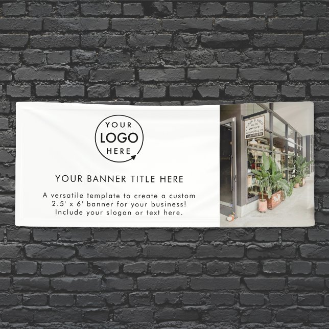 Firmenlogo | White Minimalistisch Modern Foto 6' Banner (Von Creator hochgeladen)