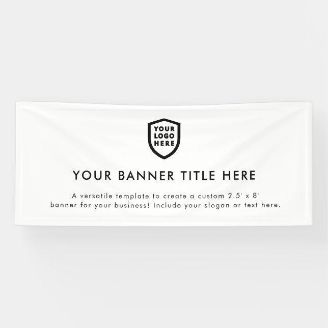 Firmenlogo | White Minimalistisch Modern Simple 6' Banner (Horizontal)