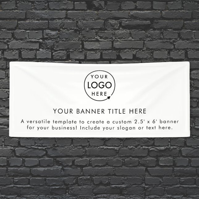 Firmenlogo | White Minimalistisch Modern Simple 6' Banner (Von Creator hochgeladen)