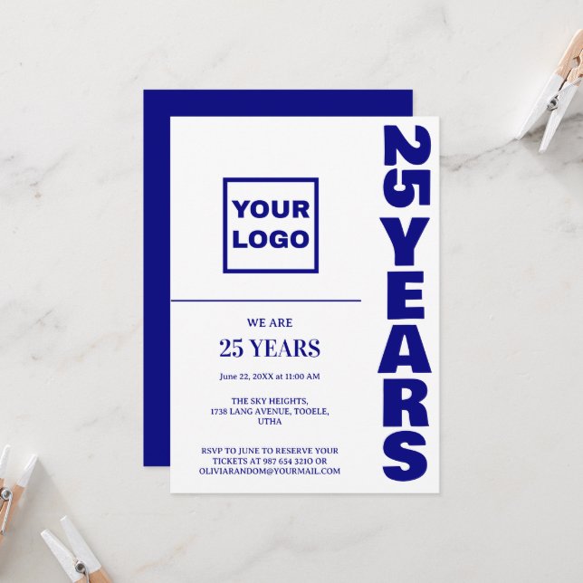 Firmenlogo zum 25. Jubiläum Einladung (Vorderseite/Rückseite Beispiel)
