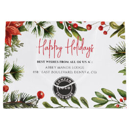 Firmenlogos hinzufügen Mitarbeiter Feiertage Große Geschenktüte