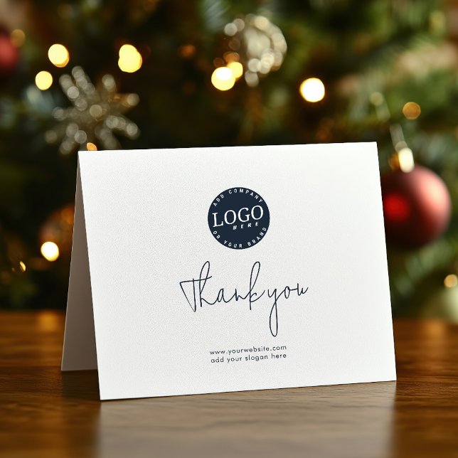 Firmenlogos und Firmenkunden Dankeskarte (Business Logo Script Thank You Company Logo Card)