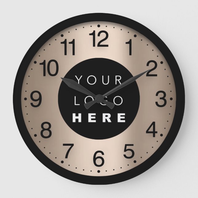 Firmenminimalismus Eigenes Logo für die Rose von E Große Wanduhr (Vorderseite)