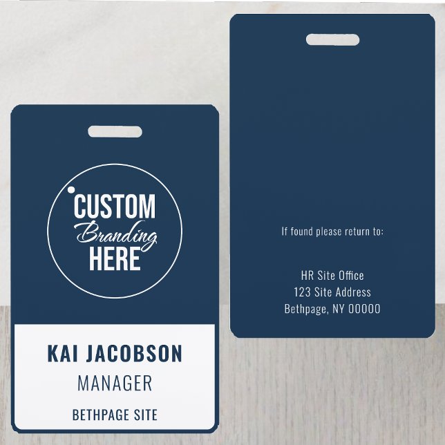 Firmenmitarbeiter Blau Logo Mitarbeiter Ausweis (logo name badge )