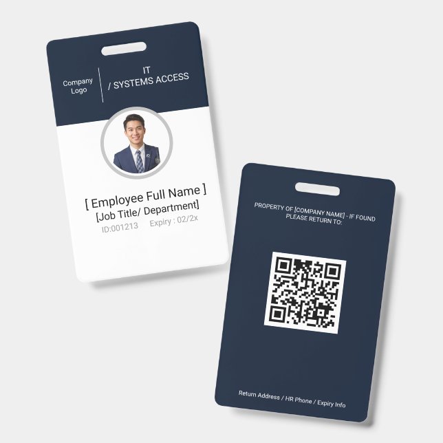 Firmenmitarbeiter-Foto-ID-Ausweis Geschäftspersona Ausweis (Vorder- & Rückseite)