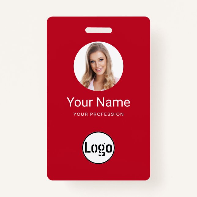 Firmenmitarbeiter - Logo, Foto, Strichcode-Abzeich Ausweis (Vorderseite)