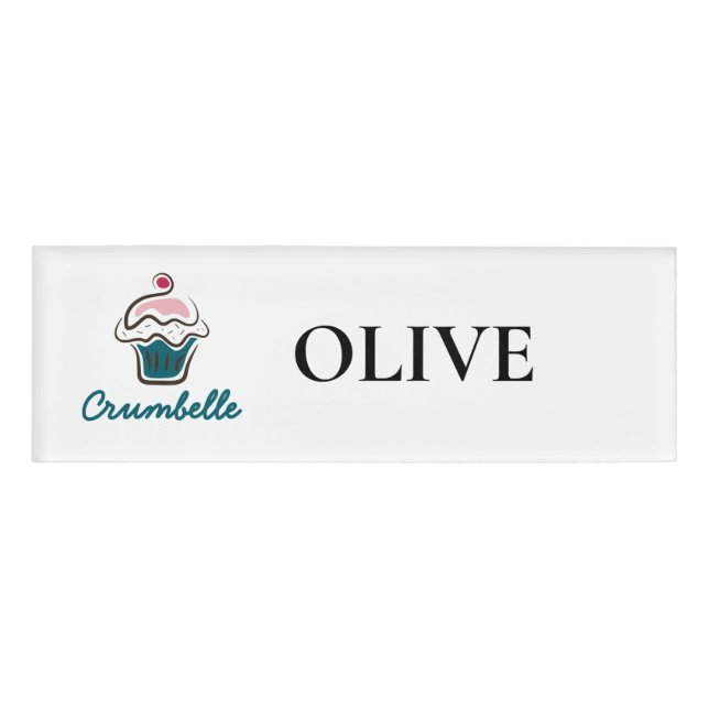 Firmenname: Custom Cupcake Bakeholder-Logo Namenschild (Vorderseite)