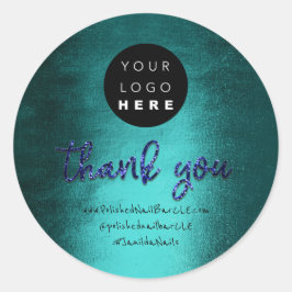 Firmenname des Logos Vielen Dank, dass Sie dunkelb Runder Aufkleber