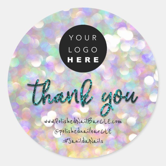 Firmenname des Logos Vielen Dank ShoppingHolograph Runder Aufkleber (Vorderseite)