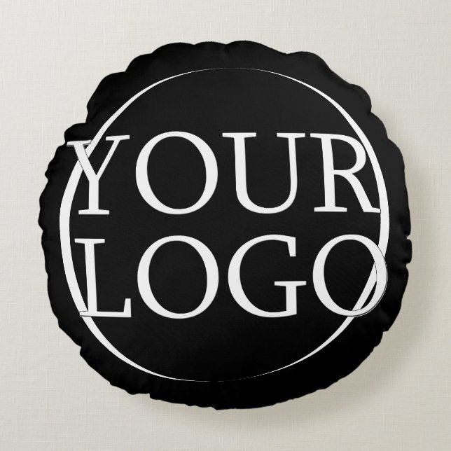 Firmenname Erstellen Sie Ihren Firmentext Rundes Kissen (Vorderseite)