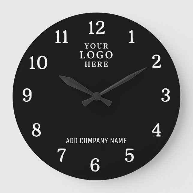 Firmenname Firmenlogo Markenwerbung Große Wanduhr (Vorderseite)
