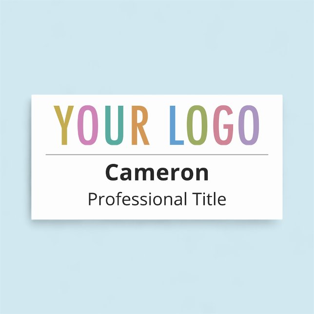 Firmenname Firmenname Markenname Firmenlogo Magnet Namensschild (MISOOK Rectangle Nametag with Logo)