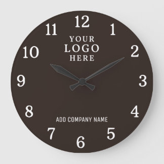 Firmenname Geschäftslogo Corporate Braun Branding Große Wanduhr