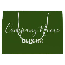 Firmenname Grün und Weiß-Script-Telefonnummer