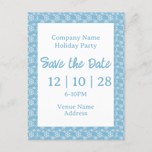 Firmenname Holiday Party Save the Date Snowflake Einladungspostkarte