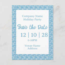 Firmenname Holiday Party Save the Date Snowflake Einladungspostkarte