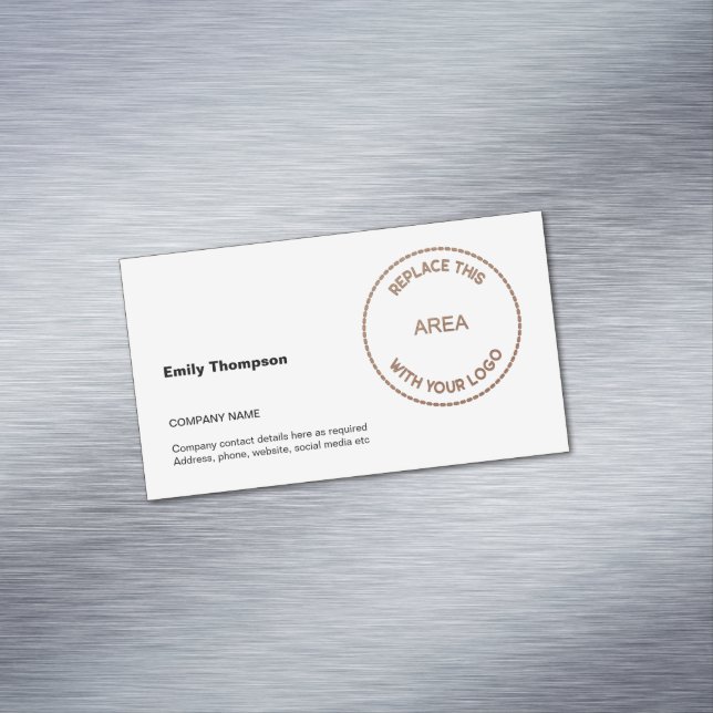 Firmenname Ihr Logo weiß Magnetische Visitenkarte (Beispiel)