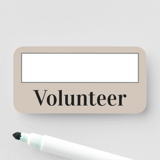 Firmenname, konservative "Volunteer Name Tag" Namensschild (Beispiel)