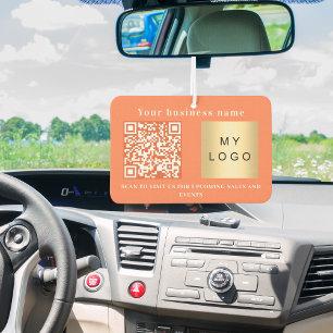 Firmenname Korallenorange Logo qr Code Autolufterfrischer