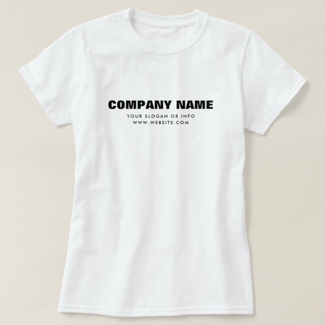 Firmenname Logo | Mitarbeiter im Unternehmen White T-Shirt (Design vorne)