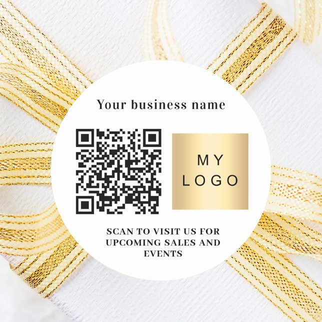 Firmenname Logo qcode Markenfarbe Runder Aufkleber (Von Creator hochgeladen)