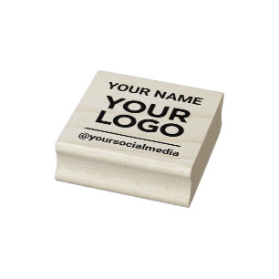 Firmenname Logo Social Media Moderne, einfach Gummistempel