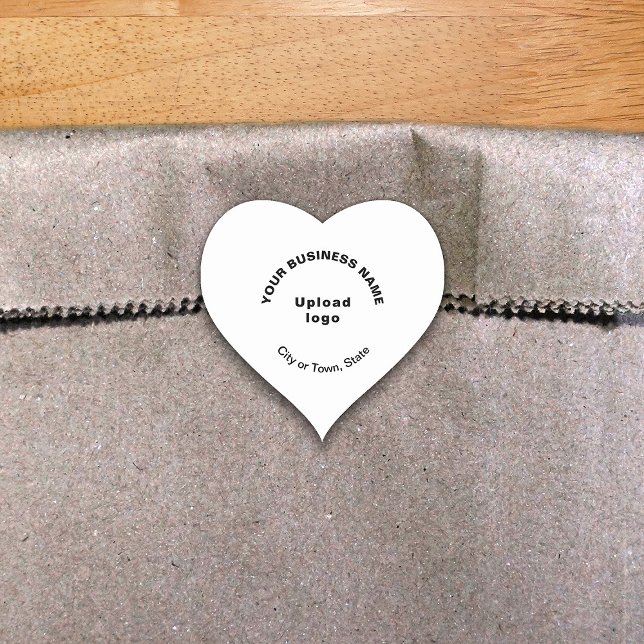 Firmenname, Logo, Stadt und Staat in Weiß Herz-Aufkleber (Von Creator hochgeladen)