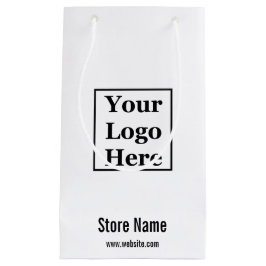Firmenname Logo Telefonnummer Schwarz und Weiß Kleine Geschenktüte