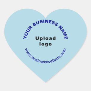 Firmenname, Logo und Website zu Light Blue Herz-Aufkleber