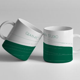 Firmenname Modernes Grün abstrakt personalisiert Kaffeetasse