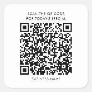 Firmenname oder Slogan Website QR-Code hinzufügen Quadratischer Aufkleber