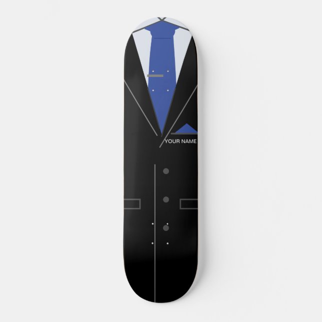 Firmenname Personalisierter Schwarzer Anzug Skateb Skateboard (Vorderseite)