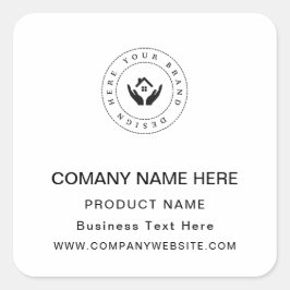 Firmenname Persönlicher Text und Website Quadratischer Aufkleber