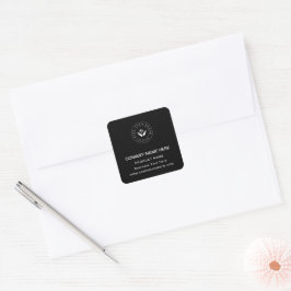 Firmenname Persönlicher Text und Website Quadratischer Aufkleber