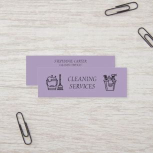Firmenname Purple Lilac Reinigungsdienst  Mini Visitenkarte