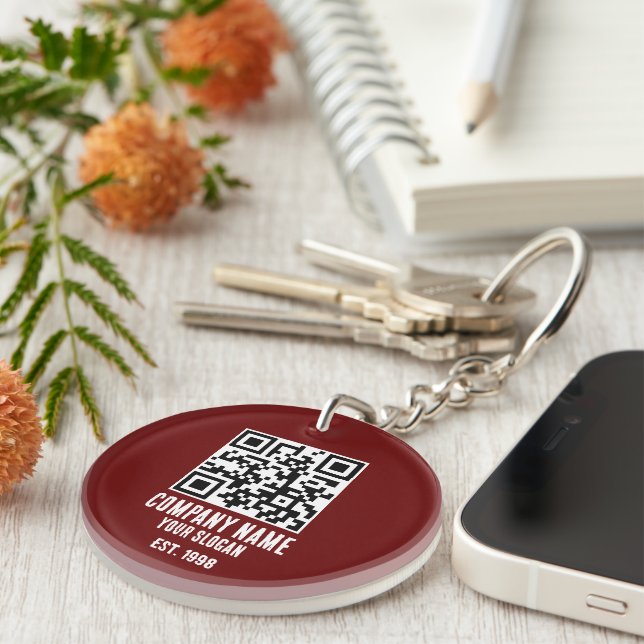 Firmenname, QR-Code Schlüsselanhänger (Vorderseite rechts)