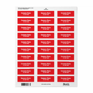 Firmenname Red Phone Number Product Label