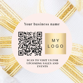 Firmenname rosa Logo qr Code Runder Aufkleber