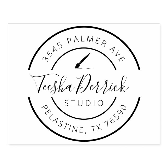 Firmenname Rücksendeadresse Runde Logos Selbstfarb Gummistempel (Prägung)