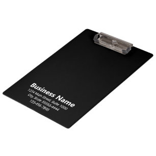 Firmenname Schwarz und weiße Adresse Telefonnummer Klemmbrett